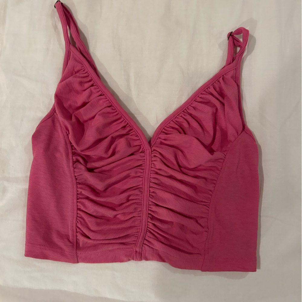 Urban outfitters pink ruched tank top
